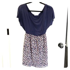 Navy and heart print summer dress